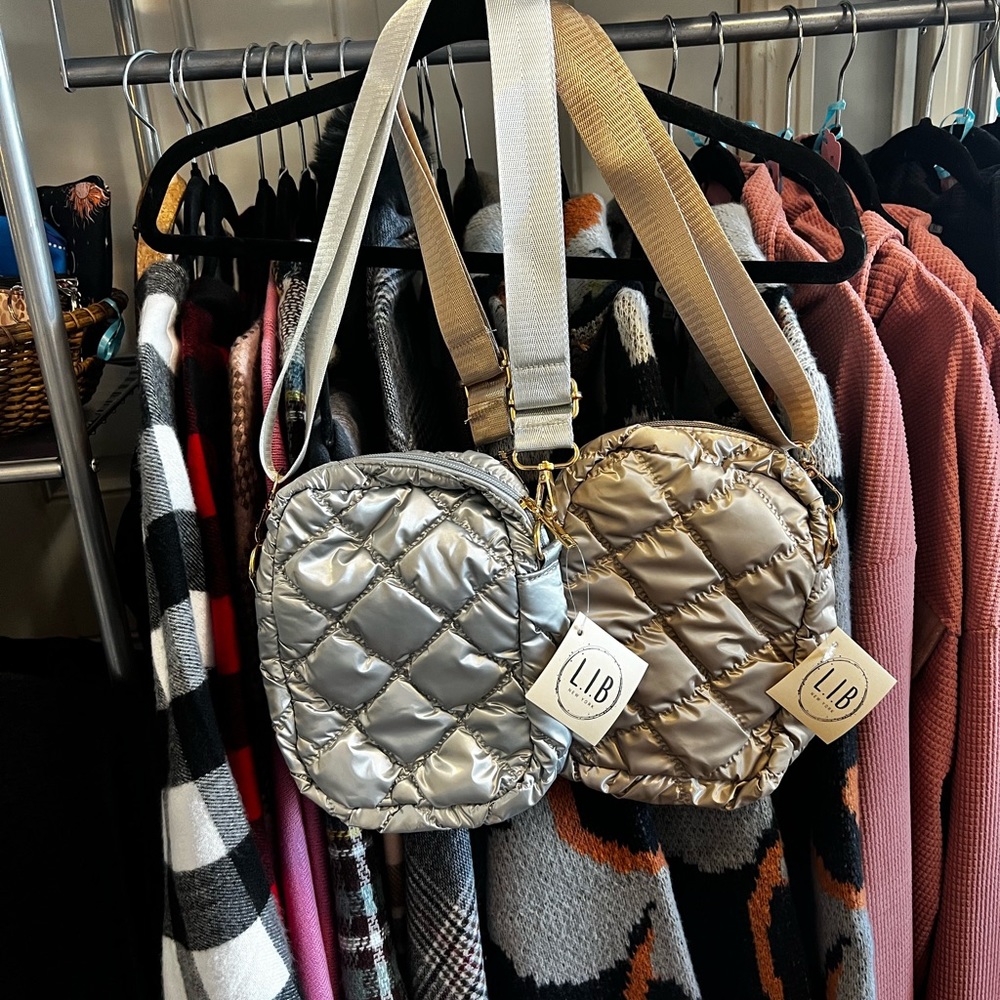 Gold puffer style bag!  Adorable!